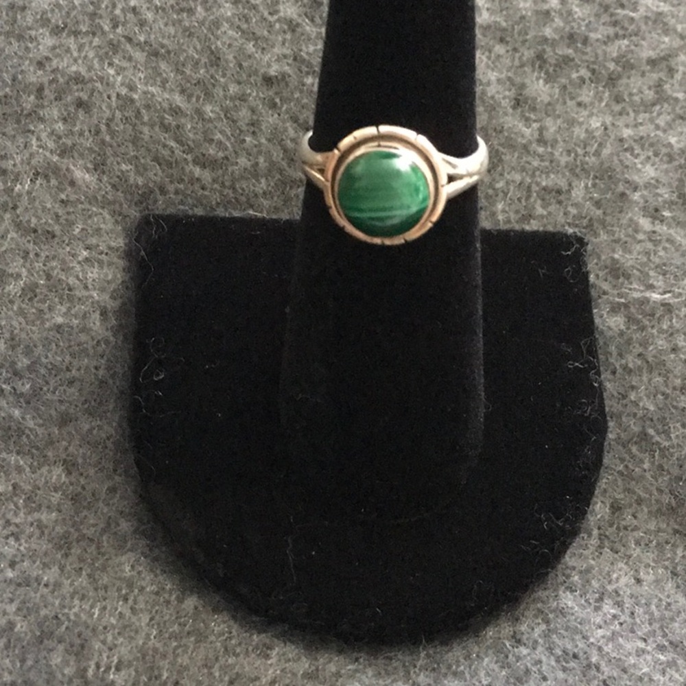 Modern malachite and Sterling Ring